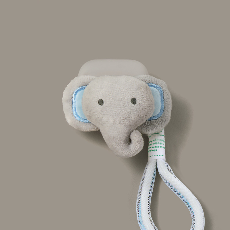 Silikonsko kućište za AirPods s plišanim slonićem – ručno izrađeno, karikaturni dizajn, kompatibilno s Apple AirPods, podrška prilagodbi