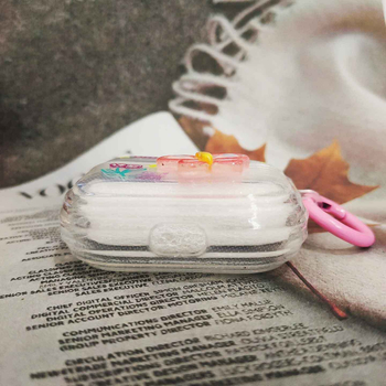 TPU prozirno mekano kućište za Apple AirPods (1./2. generacija) s prugastim 3D uzorkom leptira i cvijeća