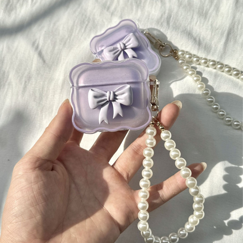 AirPods Pro 2 Wave Gradient Bowknot TPU puha héjú védőtok, dombornyomásos dizájn, Apple-kompatibilis