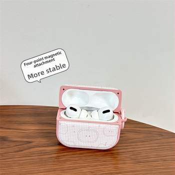 Puzdro pre AirPods 2./3. generácie v štýle INS, z umelej kože, mäkký kryt s gravírovaným vzorom