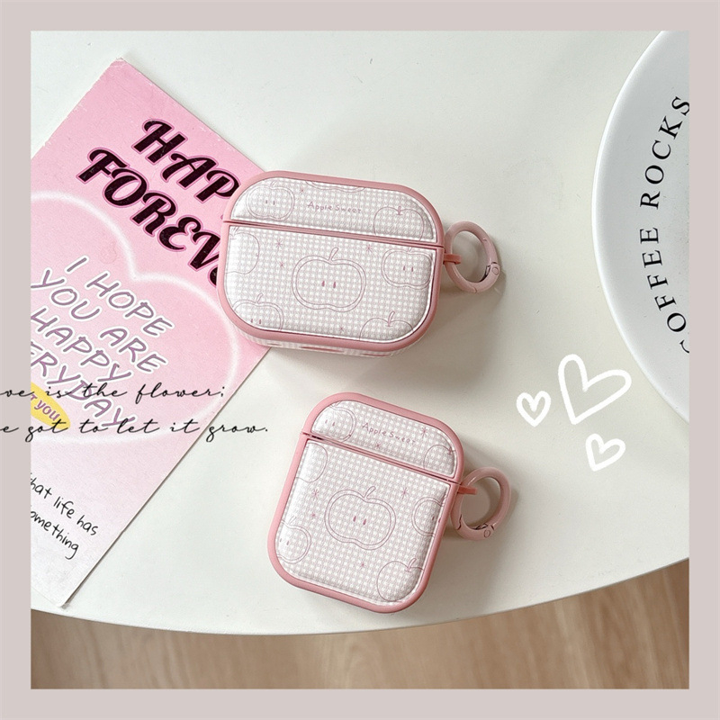 Puzdro pre AirPods 2./3. generácie v štýle INS, z umelej kože, mäkký kryt s gravírovaným vzorom