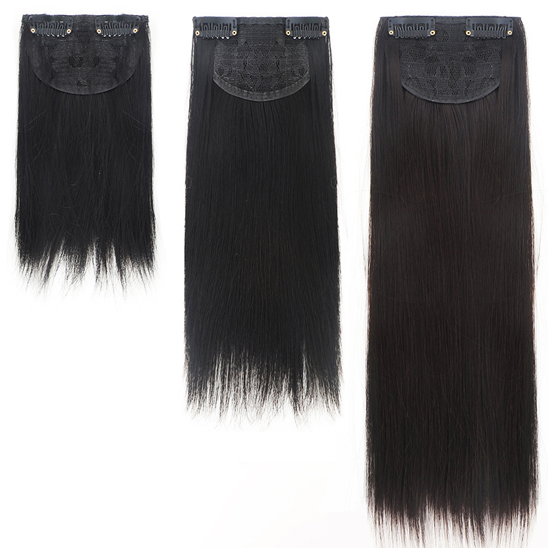 Piesă pentru perucă cu păr sintetic, efect de lungire, rădăcină invizibilă, puf pe ambele părți, păr drept. Modele: DFP-A / DFP-B / DFP-C; Material păr: sârmă rezistentă la temperatură; Nu este recomandat pentru vopsire cu temperaturi înalte; Etichetă priv