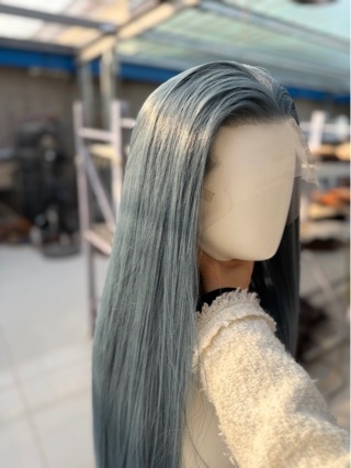 Paruka za anime cosplay s prednjom čipkom, ručno heklana, sintetičko vlakno otporno na visoke temperature