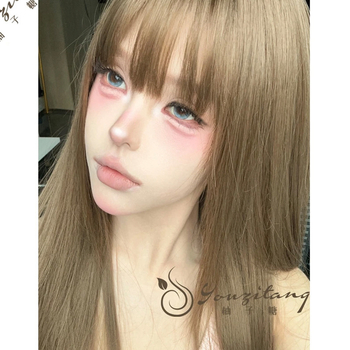 Perucă lungă dreaptă pentru femei – stil natural, fir de înaltă temperatură, model G42, breton ajustabil, potrivită pentru orice formă a feței