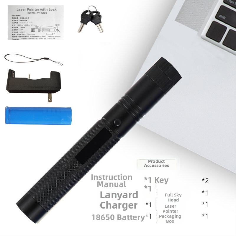 HT-Laser-303 laserski pokazivač od aluminijske legure, baterija 18650, snaga 50–100 MW, za nastavu i rad na otvorenom