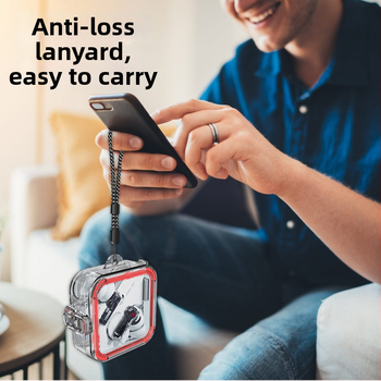 Ochranný obal Nothing Ear 2 — priehľadný PC plášť s výrezmi, odolný voči pádu, vstrekové formovanie