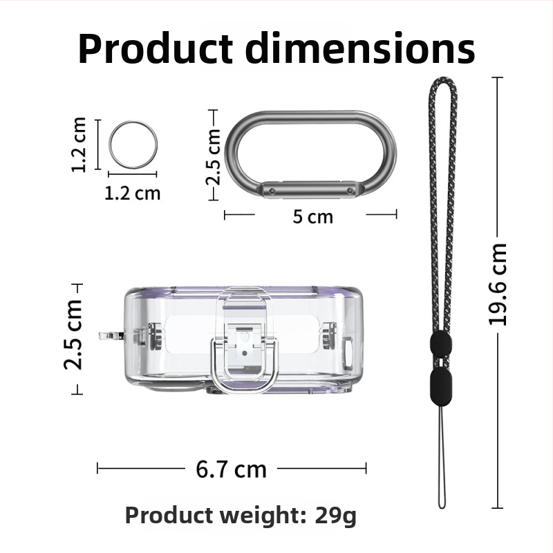 Ochranný obal Nothing Ear 2 — priehľadný PC plášť s výrezmi, odolný voči pádu, vstrekové formovanie