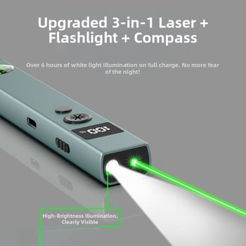 2 v 1 laserový ukazovateľ a baterka pre 3D pieskové modely, vysoký výkon, dlhý dosah, opätovné nabíjanie
