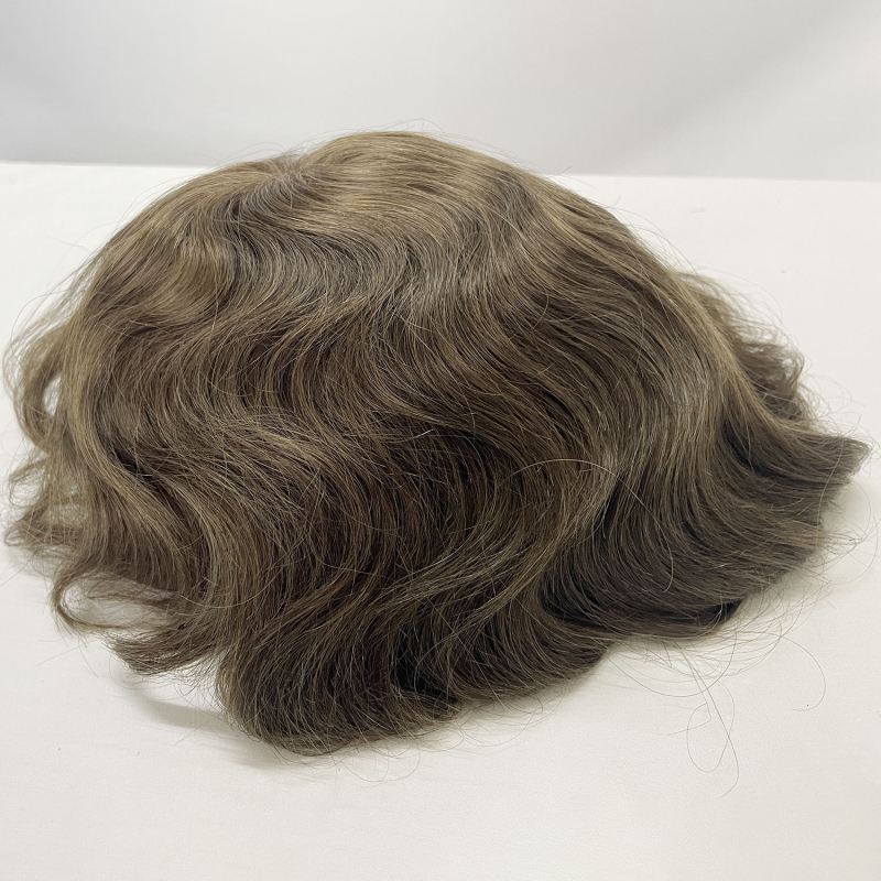 Perucă unisex scurtă buclată, tip bob, PU ultra-subțire 0,03mm, țesută manual, poate fi vopsită