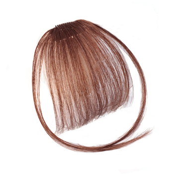 Perucă din păr uman real, țesută integral manual, breton aer, poate fi vopsită (Real Human Hair; Fully Hand-Woven; air bangs; Dyeable)