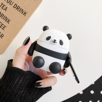 AirPods ochranný kryt — Kawaii panda kreslený dizajn, silikón, vstrekované formovanie, Apple