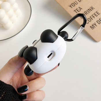 AirPods ochranný kryt — Kawaii panda kreslený dizajn, silikón, vstrekované formovanie, Apple