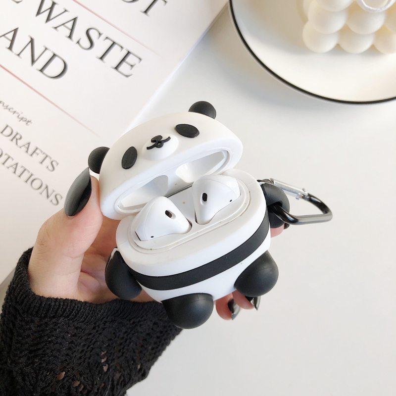 AirPods ochranný kryt — Kawaii panda kreslený dizajn, silikón, vstrekované formovanie, Apple