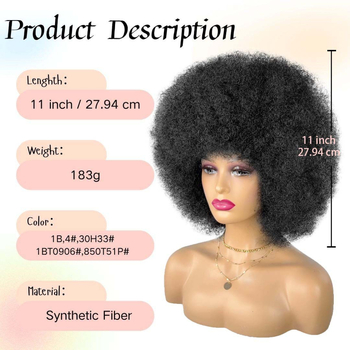 Perucă pentru femei – Afro exotic, fibre rezistente la temperaturi înalte, respirabilă, model BM-670