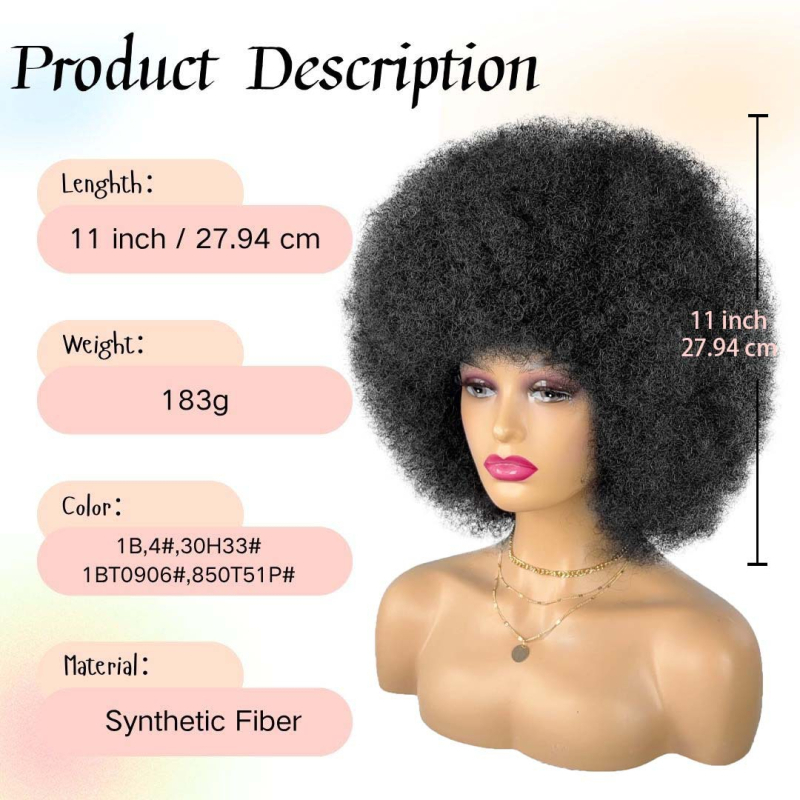 Perucă pentru femei – Afro exotic, fibre rezistente la temperaturi înalte, respirabilă, model BM-670