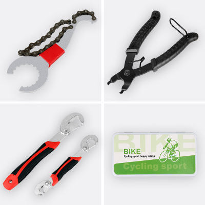 Kit de unelte pentru bicicletă cu instrumente de reparație, cheie, pompă pentru bicicletă de munte și accesorii