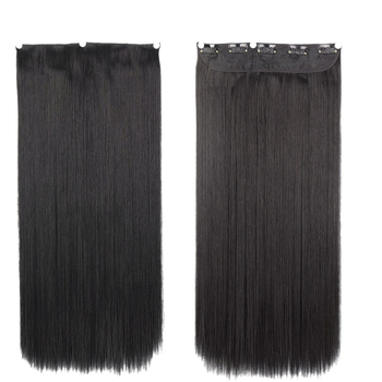 Piesă de extensie păr - Un singur element cu cinci secțiuni, șuviță lungă și dreaptă, mătase rezistentă la temperaturi înalte, proces mecanizat, model D1012, necolorabil