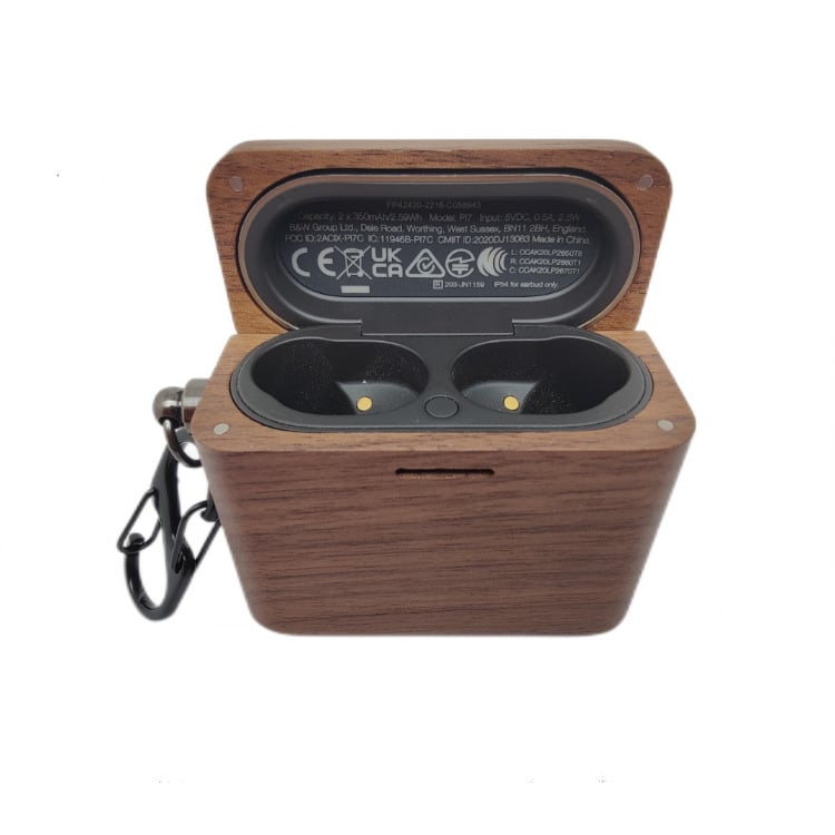 Drveni zaštitni kućište za Pi7S2 Bluetooth slušalice (Druga generacija) — ručno izrađeno, izrezbareno, čvrsto kućište, prijenosno