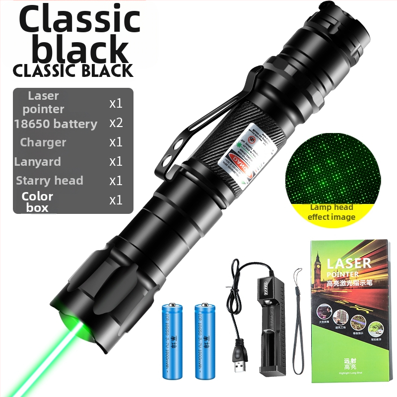 Laser pokazivač s klipom za olovku, snažan laser s učinkom zvjezdane neba, dugi domet