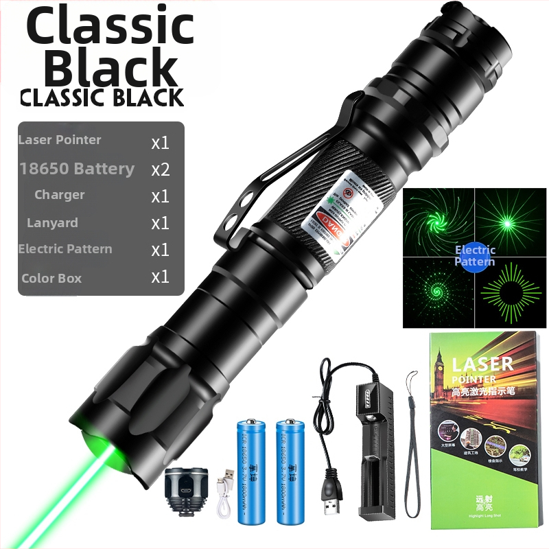 Laser pokazivač s klipom za olovku, snažan laser s učinkom zvjezdane neba, dugi domet