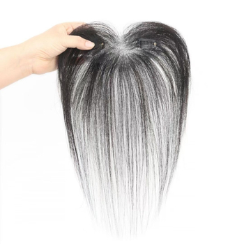 Perucă cu breton, păr real, țesută manual, poate fi vopsită și permată, breton drept sau înclinat, potrivită pentru toate formele feței.