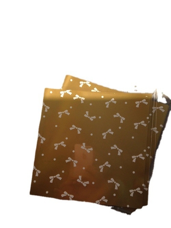 OPP öntapadós taska masnival, gravírozott nyomtatású műanyag csomagoló taska, modell 5842, kekszhez, édességekhez, ékszerekhez és ajándékokhoz