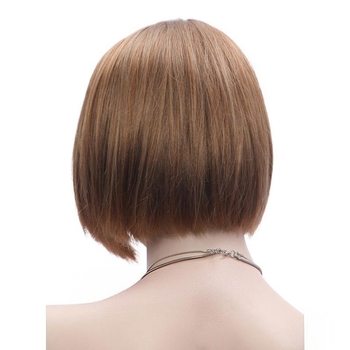 Perucă lungă, păr drept, breton oblic; fibre rezistente la temperatură; poate fi vopsită; Model 9549