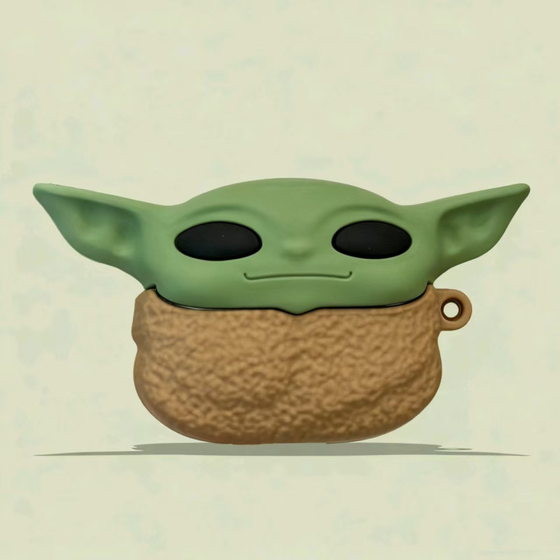 Apple AirPods Pro (a doua generație) husă din silicon – Baby Yoda, desen animat, relief 3D, personalizabil