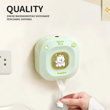 Zidna kutija za plastičnu foliju za skladištenje sa slatkim štenetom, bez montaže, moderni minimalistički stil