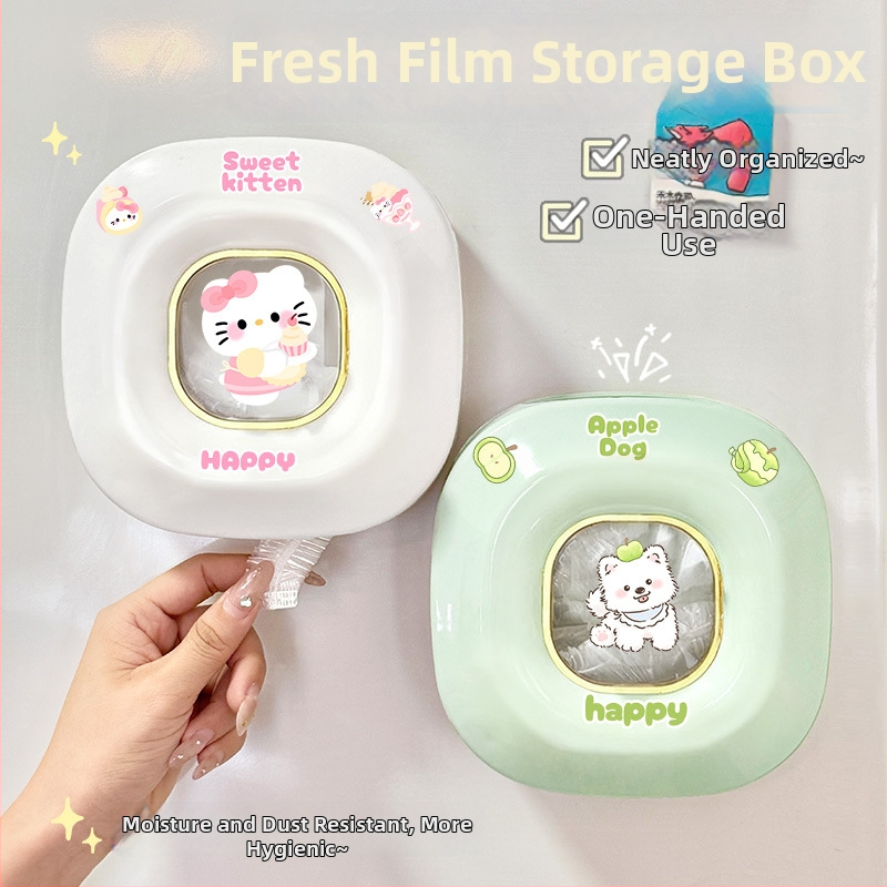 Zidna kutija za plastičnu foliju za skladištenje sa slatkim štenetom, bez montaže, moderni minimalistički stil