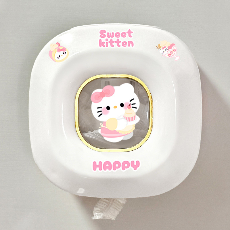 Zidna kutija za plastičnu foliju za skladištenje sa slatkim štenetom, bez montaže, moderni minimalistički stil