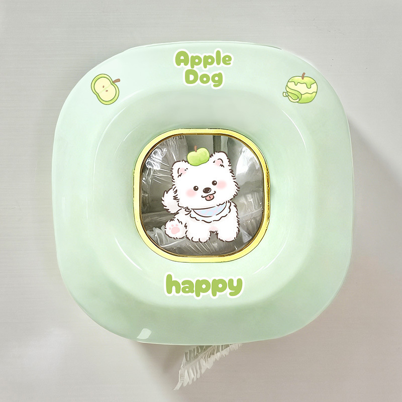 Zidna kutija za plastičnu foliju za skladištenje sa slatkim štenetom, bez montaže, moderni minimalistički stil