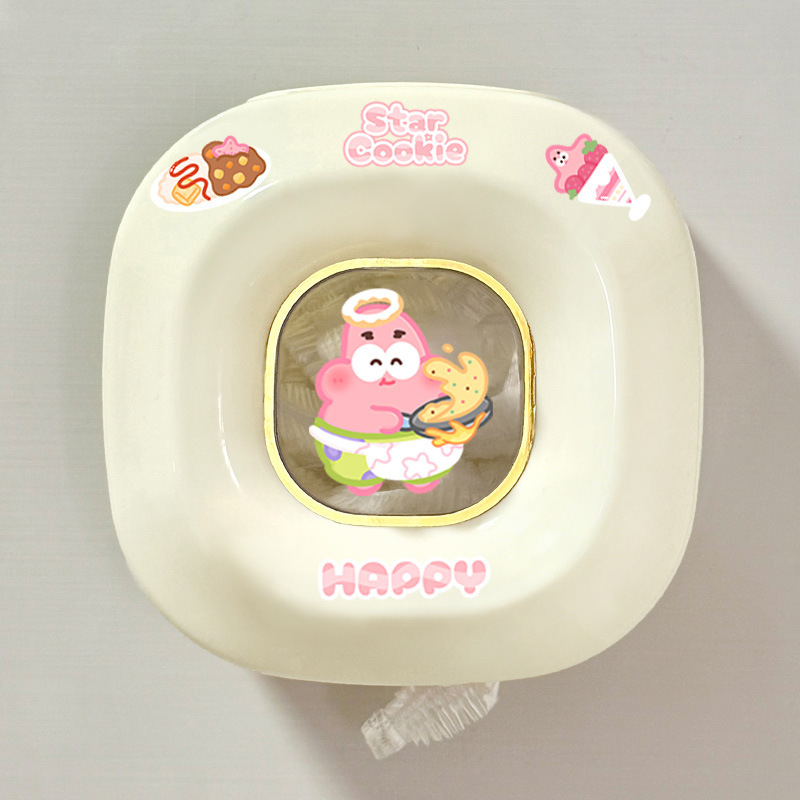 Zidna kutija za plastičnu foliju za skladištenje sa slatkim štenetom, bez montaže, moderni minimalistički stil