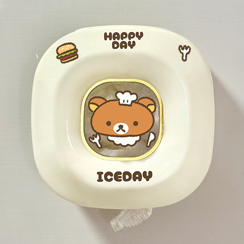 Zidna kutija za plastičnu foliju za skladištenje sa slatkim štenetom, bez montaže, moderni minimalistički stil