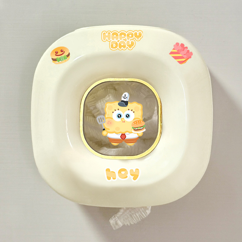 Zidna kutija za plastičnu foliju za skladištenje sa slatkim štenetom, bez montaže, moderni minimalistički stil