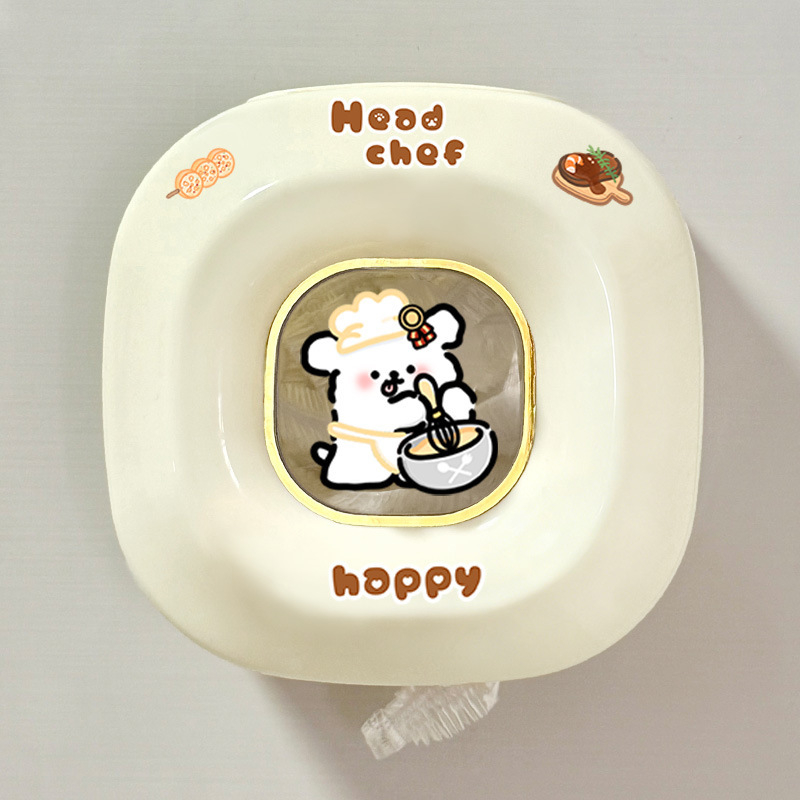 Zidna kutija za plastičnu foliju za skladištenje sa slatkim štenetom, bez montaže, moderni minimalistički stil