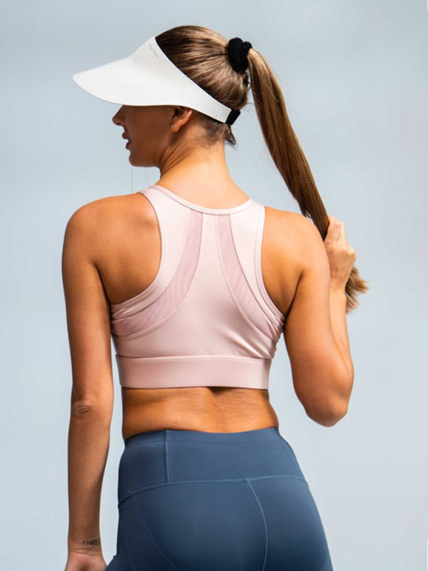 Vesta sport All-in-One cu fermoar frontal și sutien yoga cu absorbție de șocuri, respirabilă Nylon 75% / Spandex 25%