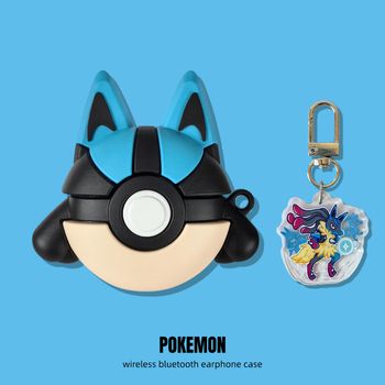 Apple AirPods Lucario Poké Ball Ochranný kryt – Silikón, Tvrdý kryt, Kreslený štýl, Injekčné vstrekovanie