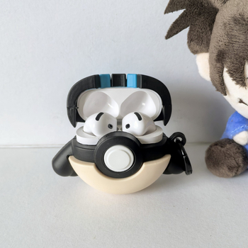Apple AirPods Lucario Poké Ball Ochranný kryt – Silikón, Tvrdý kryt, Kreslený štýl, Injekčné vstrekovanie