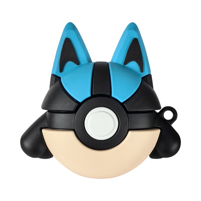 Apple AirPods Lucario Poké Ball Ochranný kryt – Silikón, Tvrdý kryt, Kreslený štýl, Injekčné vstrekovanie