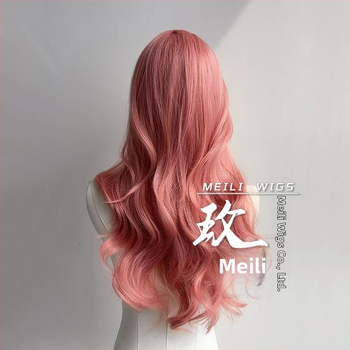 Bedis Mg-cj6163 perucă lungă cu bucle mari și breton, scalp simulat, păr din sârmă rezistentă la temperaturi înalte, posibilitatea de vopsire sau perm