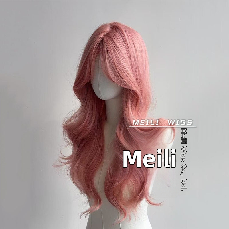 Bedis Mg-cj6163 perucă lungă cu bucle mari și breton, scalp simulat, păr din sârmă rezistentă la temperaturi înalte, posibilitatea de vopsire sau perm