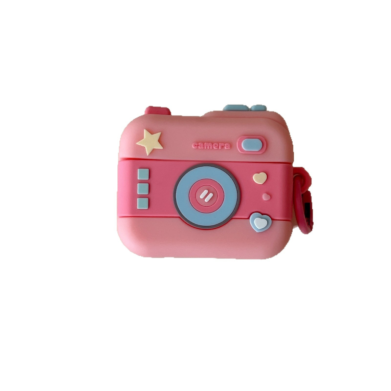 Carcasă pentru AirPods Pro cu design de cameră în stil desen animat | husă din silicon | compatibilă cu AirPods Pro (generațiile 2/3/4) | fabricată prin injecție