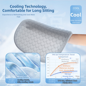 Μαξιλαράκι καθίσματος αυτοκινήτου από γέλη για καλοκαίρι — δροσιστικό, εξαεριζόμενο και διαπνέον, κατάλληλο για όλους τους τύπους οχημάτων — Karcle/Card