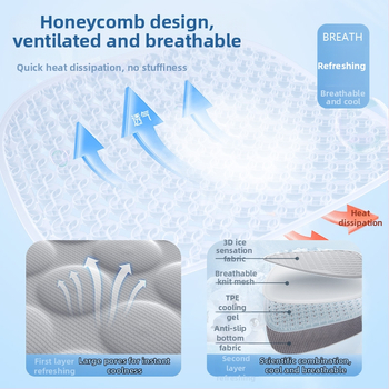 Μαξιλαράκι καθίσματος αυτοκινήτου από γέλη για καλοκαίρι — δροσιστικό, εξαεριζόμενο και διαπνέον, κατάλληλο για όλους τους τύπους οχημάτων — Karcle/Card