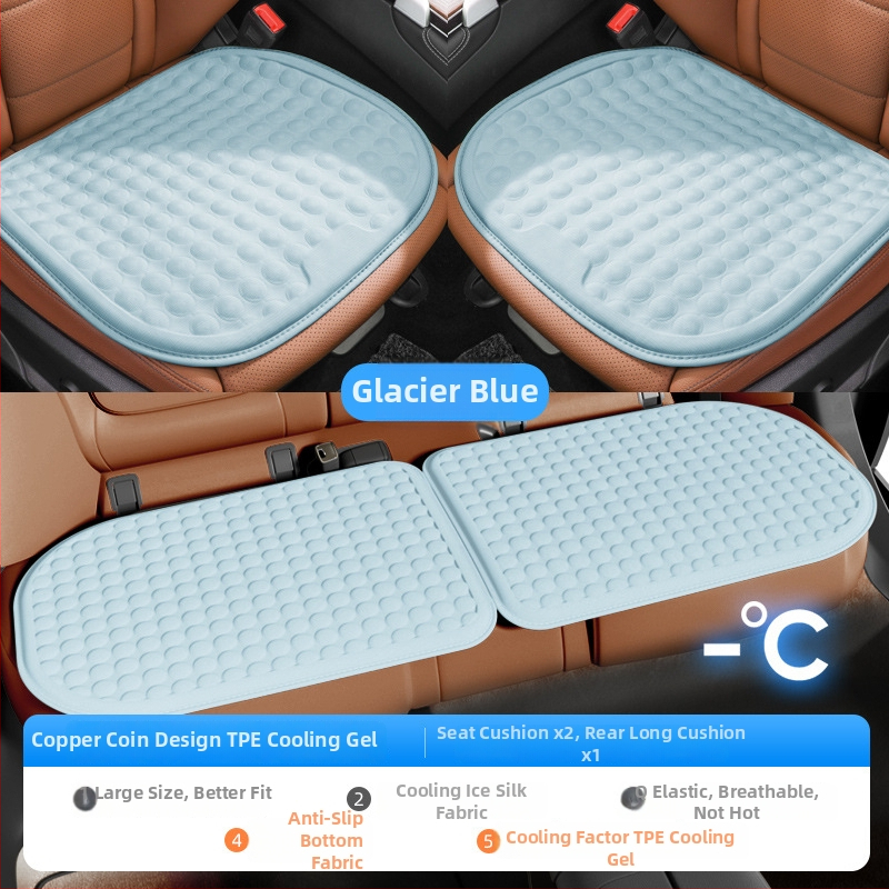 Μαξιλαράκι καθίσματος αυτοκινήτου από γέλη για καλοκαίρι — δροσιστικό, εξαεριζόμενο και διαπνέον, κατάλληλο για όλους τους τύπους οχημάτων — Karcle/Card