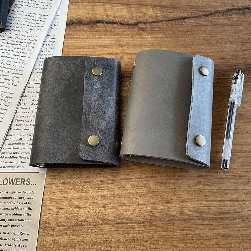 Bilježnica Unique — kožna korica, binder stil, papir od drvene mase 75 g/m², japansko-korejski stil