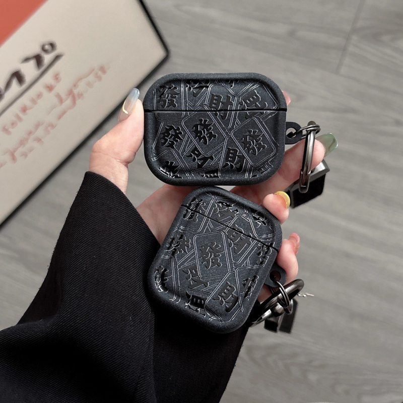 Premium plišani sivi kućište za AirPods Pro 3 (4. generacija) s tekstom sreće, otporno na padove