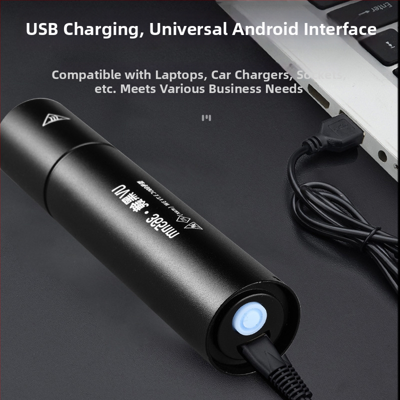 UV лампа за откриване на флуоресцентни агенти с 365 nm UV светлина, LED източник, алуминиев корпус, батерия 800 mAh, мощност 3 W