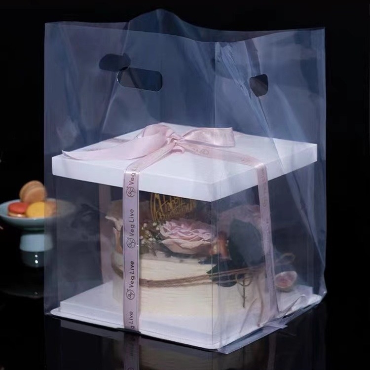 Торбичка за торти и сладкарски изделия, прозрачна, двупластова, за опаковане на торти, хлебни изделия и десерти